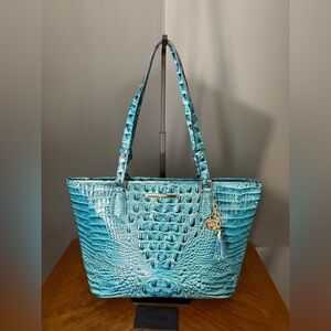 Brahmin Medium Asher in a vibrant, croc-embossed leather